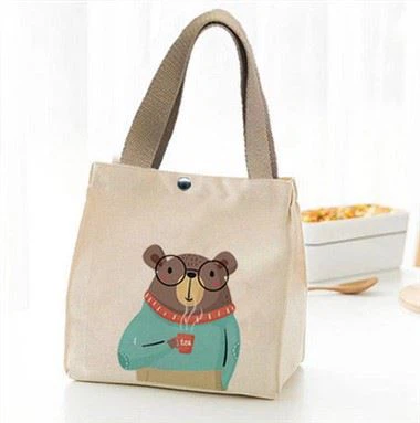 Lunch Bag Konvenjenti borża tal-kanvas portabbli